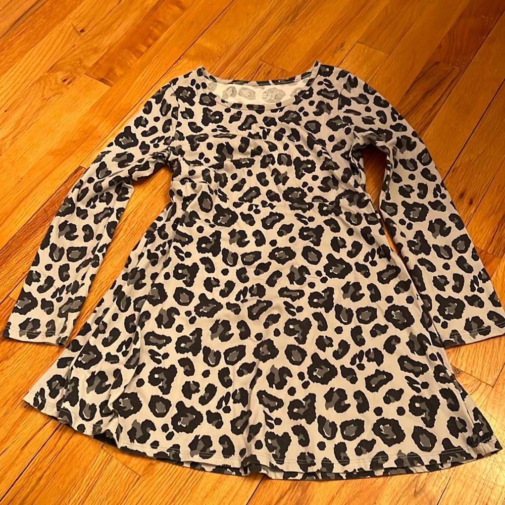 Wonder Nation Black and Gray Leopard Kids Dress